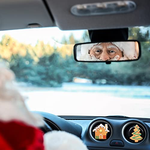 Whaline 5Pcs Christmas Car Air Vent Clips Gingerbread Snowflake Xmas Tree Car Air Freshener Charm Air Conditioning Outlet Clip for Air Vent Decorations Cars Accessories Cars Interior Dashboard Decor