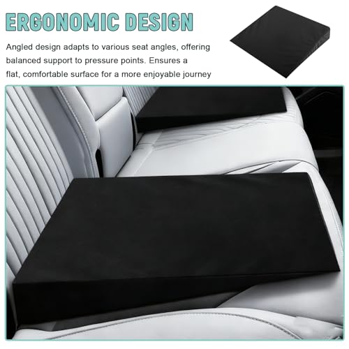 vvag 2PCS Auto Seat Wedge Leveling Cushion,Comfortable Ergonomic Wedge Car Seat Cushion,Heightening Seat Foam Pad Booster, Angled Design RearSeat Leveling Pad Office Chairs Cushion for Pain Relief