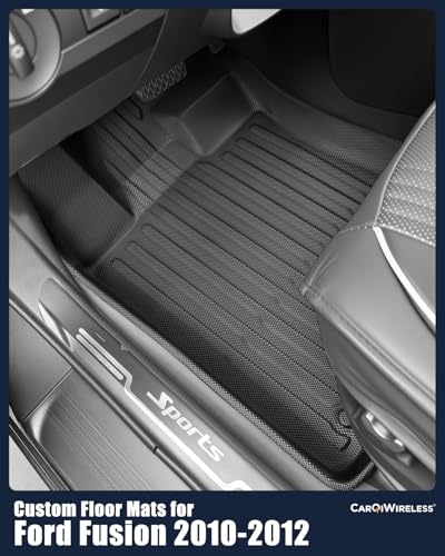 All Weather Floor Mats for Ford Fusion 2010 2011 2012, Custom Fit for Front 2nd Backseat Row Liners for Lincoln MKZ, TPE Heavy Duty Non-Slip Odorless Black Car Accessories for Mercury Milan 2010-2011