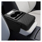 Leather Car Center Console Cover, Universal Automotive Armrest Booster Cushion, Vehicle Middle Console Organizer with 2 Cup Holders, Side Storage Bag, Tissue Box & Phone Slot(Black) - color: Black