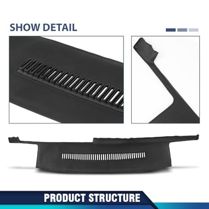 PIT66 TPE Dash Cover Dashboard Panel Black Compatible with Chevy Blazer Suburban GMC Yukon C1500 C2500 C3500 1988-1994 Plastic With adhesive (You can place it on the oginial product) - size: 1988-1994 Chevy/GMC(Black)