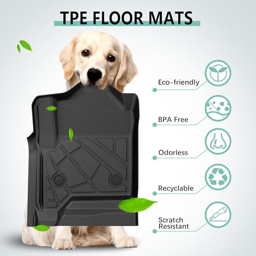 KARPAL Floor Mats for 2014-2019 Chevy Silverado/GMC Sierra 1500(19 LD Only), 2015-2019 Silverado/Sierra 2500/3500 Double Cab, All-Weather TPE Custom Fit Floor Liners Car Accessories - style: 2014-2019 | For Chevy Silverado Double Cab| 1st & 2nd Row