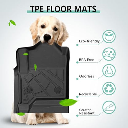 KARPAL Floor Mats for 2014-2019 Chevy Silverado/GMC Sierra 1500(19 LD Only), 2015-2019 Silverado/Sierra 2500/3500 Double Cab, All-Weather TPE Custom Fit Floor Liners Car Accessories - style: 2014-2019 | For Chevy Silverado Double Cab| 1st & 2nd Row
