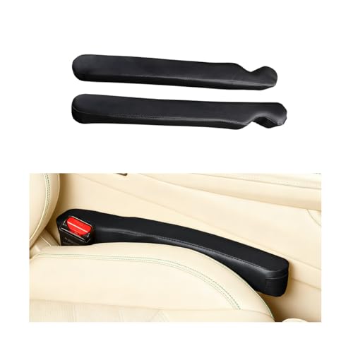 2PCS Car Seat Gap Filler, Microfiber Leather Vehicle Seat Crevice Plug Blocker to Stop Things from Dropping, No-Drop Automotive Gap Guard Stopper, Universal for Vehicles (Black)