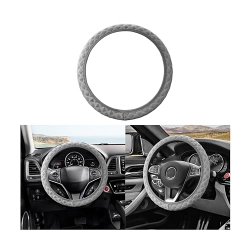 Elastic Stretch Car Steering Wheel Cover, 15Inch Breathable Ice Silk Vehicle Steering Wheel Protecter, Cool in Summer Automotive Interior Protection, Universal for SUV Sedan Truck (Gray) - color: Gray