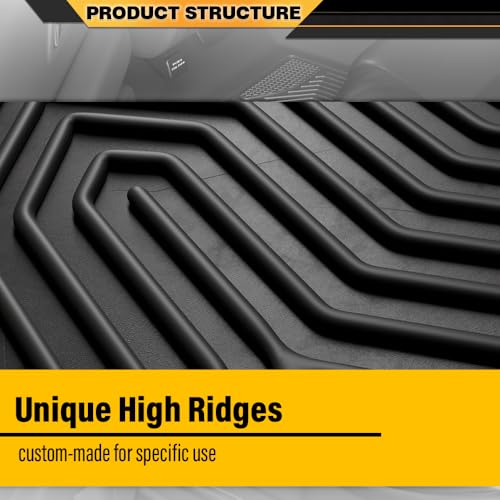 Floor Mats & Cargo Liner Fit Jeep Compass 2017 2018 2019 2020 2021 2022 2023 2024 2025 All Weather Protection TPE Floor Liners 1st & 2nd Row Black, alfombras para carro - size: Fit Compass 2017-2025 | Black 3PCS