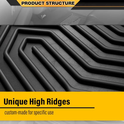 Floor Mats & Cargo Liner Fit Jeep Compass 2017 2018 2019 2020 2021 2022 2023 2024 2025 All Weather Protection TPE Floor Liners 1st & 2nd Row Black, alfombras para carro - size: Fit Compass 2017-2025 | Black 3PCS