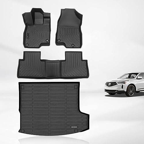 KELCSEECS® Floor Mats & Cargo Liner Custom for Acura RDX 2026 2025 2024 2023 2022 2021 2020 2019,All Weather Protection TPE Floor Liners Front& Rear Row Full Set Acura RDX Accessories Black - style: 7) For 2019-2026 RDX Full Set