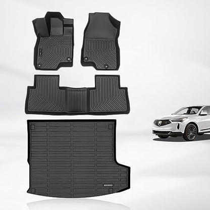 KELCSEECS® Floor Mats & Cargo Liner Custom for Acura RDX 2026 2025 2024 2023 2022 2021 2020 2019,All Weather Protection TPE Floor Liners Front& Rear Row Full Set Acura RDX Accessories Black - style: 7) For 2019-2026 RDX Full Set