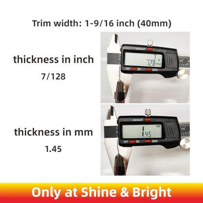 NANSH 16Ft Glossy Black Extra Thick Auto Molding Trim Universal Bumper Window Door Body Side Decorative Strip Scratch-Proof (Width: 1-9/16inch [40mm]) - size: Width: 1-9/16inch [40mm]
