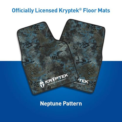 Coverking Universal Car Floor Mats Set of 2 (Front Driver and Passenger) Kryptek Neptune Camo - All-Weather Protection for Mud, Dirt, Rain, Spills, Non-Slip Backing, Fits Cars Trucks SUVs Jeeps - style: Kryptek Neptune