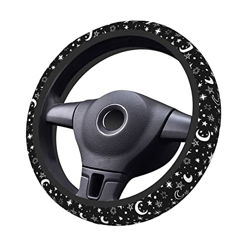 Moon Space Steering Wheel Cover Neoprene Universal 15 Inches Car Steering Wheel Protector for Women Men