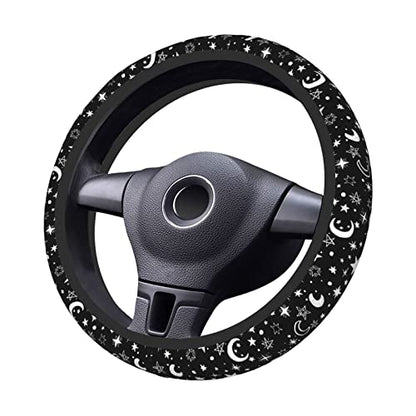 Moon Space Steering Wheel Cover Neoprene Universal 15 Inches Car Steering Wheel Protector for Women Men