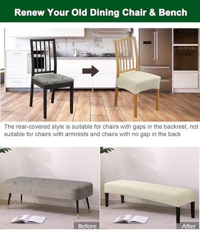 CRFATOP Jacquard Dining Room Chairs Seat Covers Set of 4 with Soft Bench Chair Cover Stretch Kitchen Chair Slipcover Washable Seat Cushion Slipcover Protector for Hotel Ceremony Banquet Wedding,B05 - color: Jacquard B05