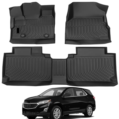 All Weather Car Floor Mats Compatible with 2012-2017 Chevy Equinox/GMC Terrain/Terrain Denali, Easy to Install and Clean, Non-Slip Surface, Odorless, 3D Raised Edges, Custom Fit, Maximum Coverage - color: 2012-2017 Equinox/Terrain Denali