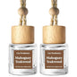 C Classy Car Air Freshener Hanging 2 Pack, Mahogany Teakwood Essential Oil Diffuser, Cute Glass Bottle, Long-Lasting Fragrance Car Accessories for Women & Men, Made in USA
