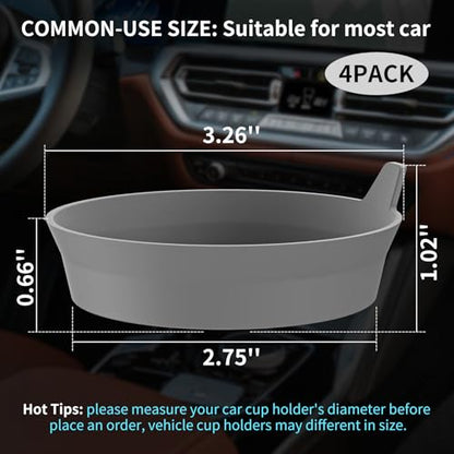 ME.FAN Car Cup Holder Coasters [4 Pack] Silicone Cups Mats, Automotive Universal Non-Slip Recessed Interior Accessories Dark Grey - color: 4pack-dark Grey