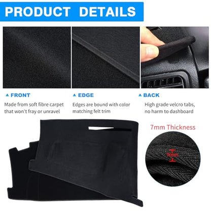 Dashboard Cover Custom Fit for Ford Econoline E150 E250 E350 E450 Super Duty Wagon Cargo Van 2009-2015,Dash Cover Mat Pad Carpet Protector (Black) - color: 2009-2015 Black