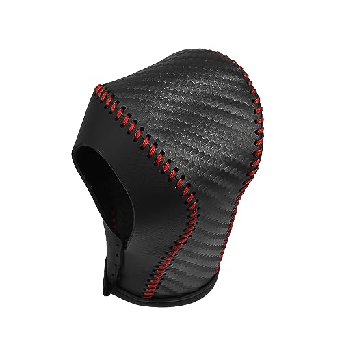 X AUTOHAUX Car Automatic Gear Shift Knob Cover Protector with Red Thread Carbon Fiber Pattern for Chevy Equinox 2018-2021 for Honda CRV 2015-2016 - color: Red