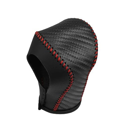 X AUTOHAUX Car Automatic Gear Shift Knob Cover Protector with Red Thread Carbon Fiber Pattern for Chevy Equinox 2018-2021 for Honda CRV 2015-2016 - color: Red