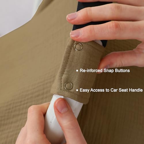 100% Muslin Cotton Car Seat Cover Baby, Carseat Canopy Cover, Universal Fit Stroller Covers for Boys and Girls (Coffee) - color: coffee