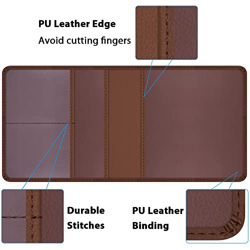 Car Insurance and Registration Holder, 5.5 x 5 Inch PU Leather Vehicle Glove Box Organizer Wallet Case for Insurance Card, Driver License, Paperwork - Brown - color: Brown