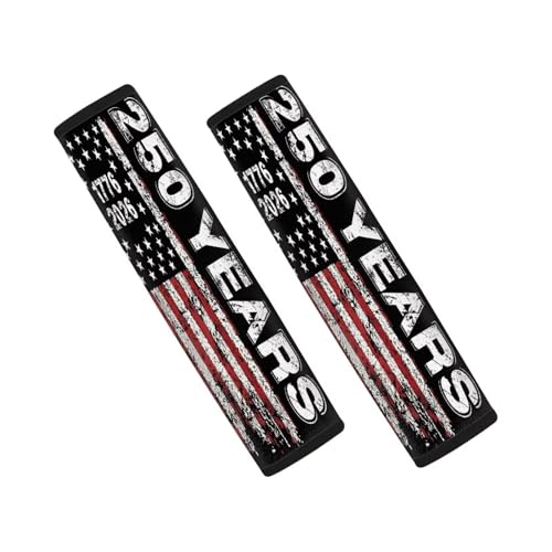 Dreaweet 250 Years American Flag Print Seat Belt Cover Pad 2 Pack Universal Seatbelt Covers for Cars SUV Trucks Soft Comfortable Seat Belt Cushion Shoulder Strap - color: 250 Years American Flag