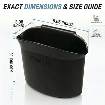 ZONETECH Portable Hanging Mini Car Garbage Can – Classic Black Trash Container - Premium Quality Automotive Universal Compact Traveling Wastebasket for Vehicle,Office, Home (1-Pack) - color: 1-Pack