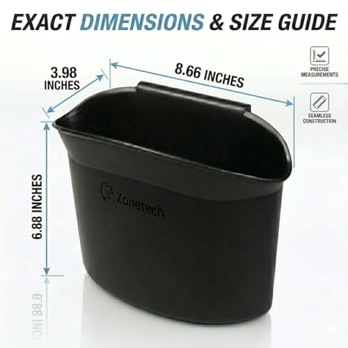ZONETECH Portable Hanging Mini Car Garbage Can – Classic Black Trash Container - Premium Quality Automotive Universal Compact Traveling Wastebasket for Vehicle,Office,Home (2-Pack) - color: 2-Pack