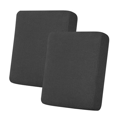 Easy-Going Stretch Individual Loveseat Couch Cushion Cover Sofa Cushion Furniture Protector Sofa slipcover Soft Flexibility with Elastic Bottom (2-piece Loveseat Cushion Cover, Dark Gray) - color: Dark Gray, size: 2-piece