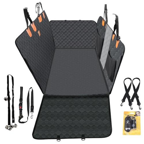 Dog Car Seat Cover for Back Seat.100% Waterproof Back seat Cover. 600D Heavy Duty Scratch Proof Nonslip Durable Soft Dog Hammock for Cars, Trucks and SUVs. Standard, Black - color: Black