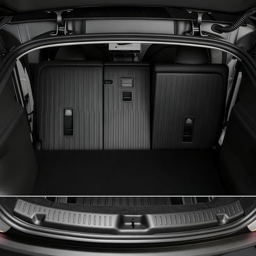 SUPER LINER 2025 2026 Tesla Model Y Juniper Floor Mats & Accessories & Extra-Thick TPE Cargo Liners CabinProtect™ for 5-Seater | All-Weather Pet & Child-Friendly System(Only fit Premium&Performance) - size: 10-Piece Set | Large