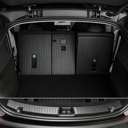 SUPER LINER 2025 2026 Tesla Model Y Juniper Floor Mats & Accessories & Extra-Thick TPE Cargo Liners CabinProtect™ for 5-Seater | All-Weather Pet & Child-Friendly System(Only fit Premium&Performance) - size: 10-Piece Set | Large