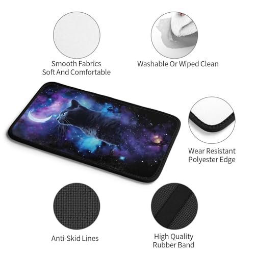 Universal Car Center Console Cushion Pad, Cute Cat and Moon Soft Waterproof Car Center Console Cover Auto Armrest Seat Box Cover Protector for Most Vehicle SUV Truck Car - color: Cute Cat And Moon