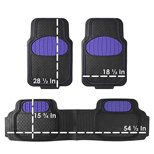 FH Group Heavy-Duty Rubber Car Floor Mats - Universal Fit, Trimmable, Climaproof - For Sedans, SUVs, Trucks - Blue - color: Blue