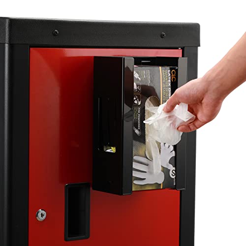 Magnetic Glove/Tissue Dispenser Holder Set, Black Glove Dispenser Wall Mount, Mount onto Tool Box or in Workshops