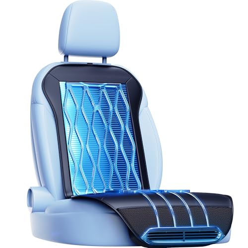 Cooling Car Seat Cover Front Seat,12V-24V Semiconductor Ventilated Car Seat Cooling Pad with 3 Temp Modes,Seat Coolers Universal Fit for SUV/Truck (Cool Black)