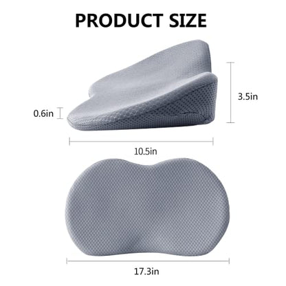 Car Seat Cushion, Memory Foam Seat Pad for Sciatica and Lower Back Pain Relief, Seat Cushion for Car Seat Driver (Gray) - color: Gray