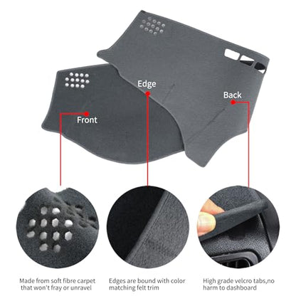 Dashboard Cover Dash Cover Mat Pad Custom Fit for Lexus ES350 2007 2008 2009 2010 2011 2012(Charcoal Gray) - color: 2007-2012 ES350 Dark Gray
