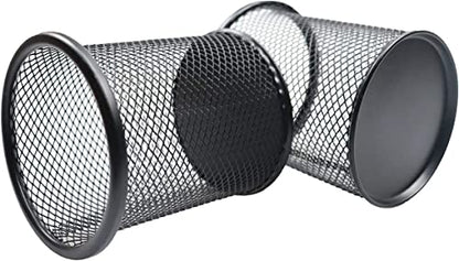Pen Holder Mesh Pencil Holder Metal Pen Holder Cup Pencil Cup Holder for Desk Office Pen Organizer Black, 4 Pack