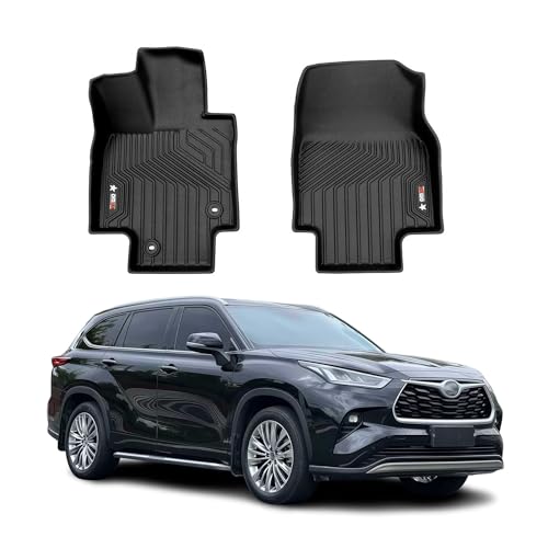 OMAC Premium Floor Mats for Toyota Highlander 2020-2026 Front Heavy Duty Black