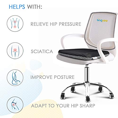 Gel Seat Cushion 1.8 Inch Thick Seating Pad Orthopedic Chair Cushions for Pressure Relief Gel Pads for Office Chair, Car, Home, Wheelchair, Kayak Cushion, Stadium Cushion