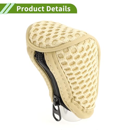 Universal Gear Shift Knob Cover Stick Shifting Handle Protector Manual Fabric 1Pc Anti-Slip Beige - color: Beige