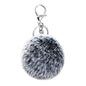 Cute Faux Rabbit Fur Ball Pom Pom Keychain Car Key Ring Handbag Tote Bag Pendant Purse Charm - color: Frost Navy
