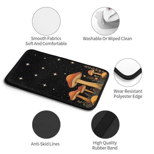 Universal Car Center Console Cushion Pad, Red Mushroom Under Night Sky Soft Waterproof Car Center Console Cover Auto Armrest Seat Box Cover Protector for Most Vehicle SUV Truck Car - color: Red Mushroom Under Night Sky
