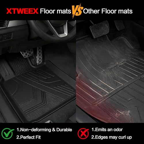 All Weather Floor Mat for 2019-2026 Dodge Ram 2500 3500 Crew Cab, TPE Car Mat Full Set Front & Rear 3PCS,Custom Fit Dodge Floor Mats - Anti-Slip Waterproof Odorless Easy Clean - Black - size: Dodge Ram, style: 19-26 2500/3500 Crew Cab