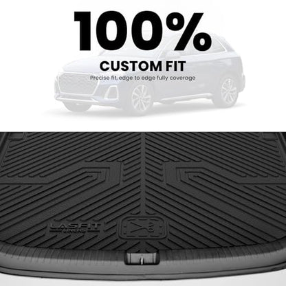 LASFIT Cargo Mat for Audi Q5/SQ5 2018-2025(Include Q5/SQ5 Sportback), Custom Fit All-Weather TPE Trunk Mat for Audi Accessories, Waterproof, Easy to Clean, Black - size: 3)2018-2025|For Audi Q5/SQ5|Cargo Mat