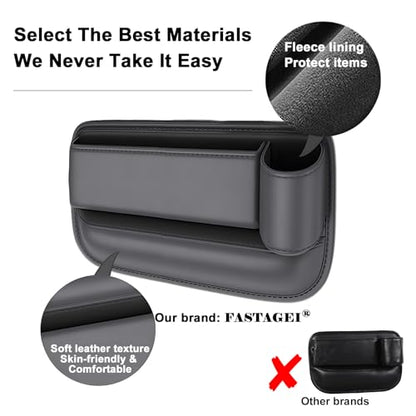 Car Seat Gap Filler Organizer, Universal Premium Leather Seat Organizer with Cup Holder, Seat Gap Storage Box with Bottle Holder, Car Leather Gap Bag Front Center Console Seat (Driver Side) - size: Driver Side