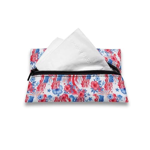 American Flag Daily Items Holder, Small Purses Tissue Pouch Zipper Enclosed Easy to Carry Car Tissue Packs Convenient Organizer Fashion Daily Items - color: American Flag 01