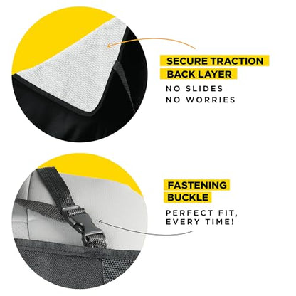 Car Seat Protector for Baby and Child – Non-Slip, Thick Padded Cover with 2 Mesh Pockets – 1 Pack - color: Black - 2 Pocket